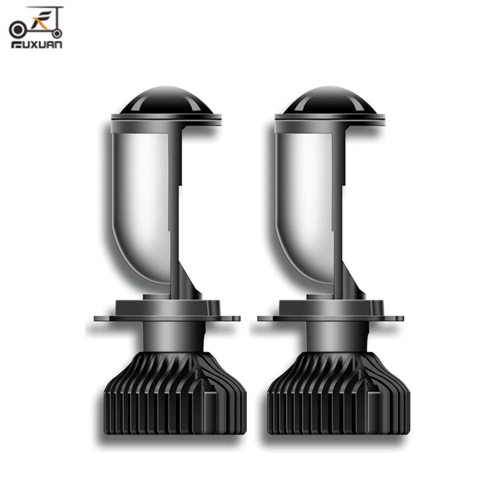 Автомобильная светодиодная лампа H4 с мини объективом проектора комплект для