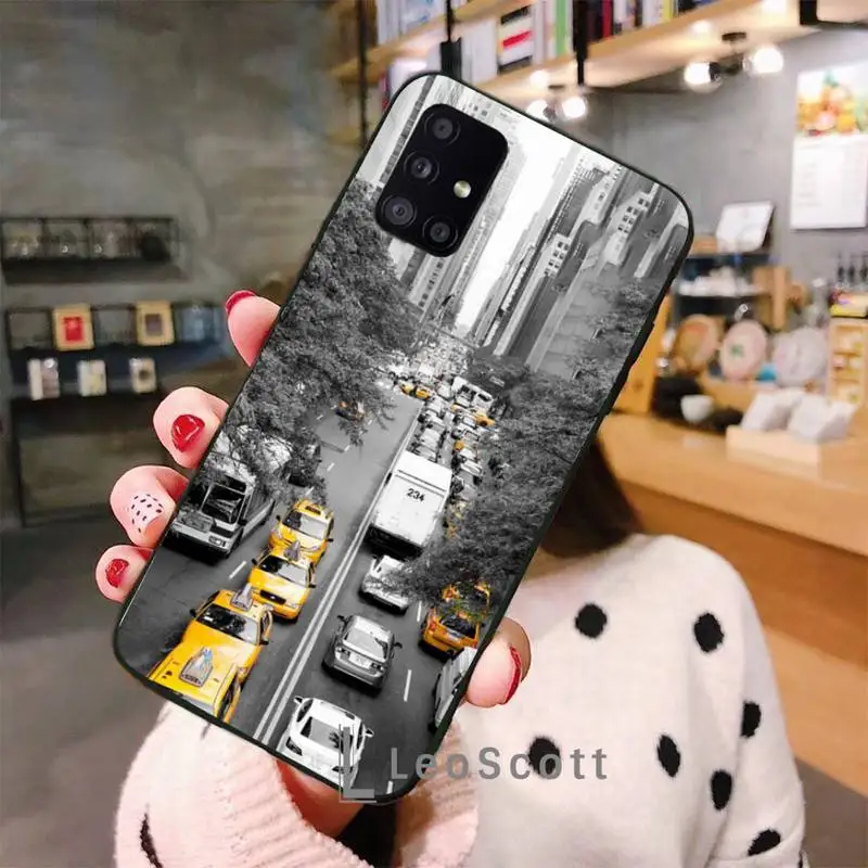 

New York City Times Square Taxi Phone Case For Samsung Galaxy S8 S9 S10 Plus S10E Note 3 4 5 6 7 8 9 10 Pro Lite cover