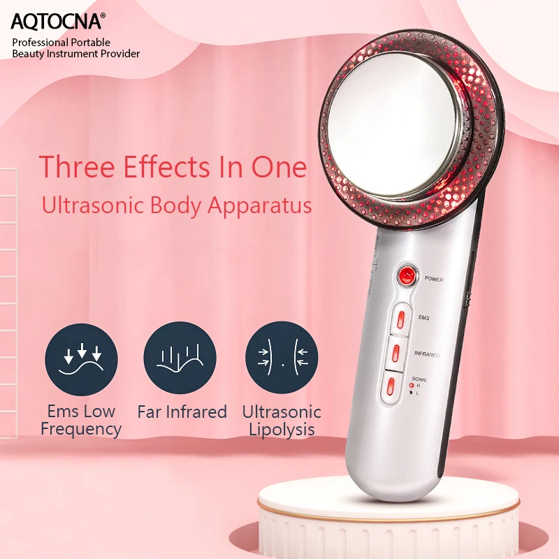 Goedkoop Aqtocna Facial Lifting 3 In 1 Ems Infrarood Ultrasone Body Massager Anti Cellulite Fat Burner Gewichtsverlies Lichaam Vermagering Machine