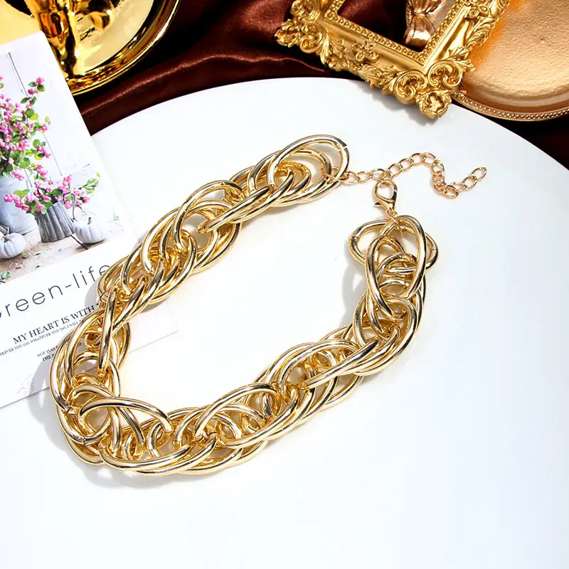 JJFOUCS массивное ожерелье-чокер из толстых звеньев в стиле панк женское модное