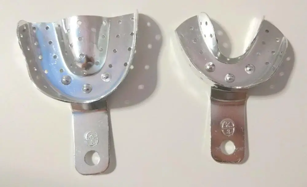 3 пары стоматологических металлических оттискных лотков с комплектом