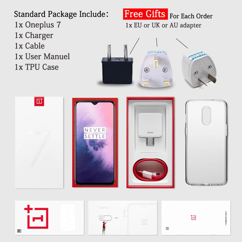 Глобальная прошивка мобильного телефона Oneplus 7 6,41 дюймов AMOLED 48MP камеры кислородная ОС Snapdragon 855 разблокировка экрана NFC 3700 мАч