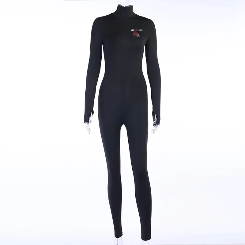 

Jogger Rompers Women Jumpsuit Casual Letter Print Long Sleeve Sexy Slim High Waist Hip Lift Sports Overalls Sportswear Bodysuit