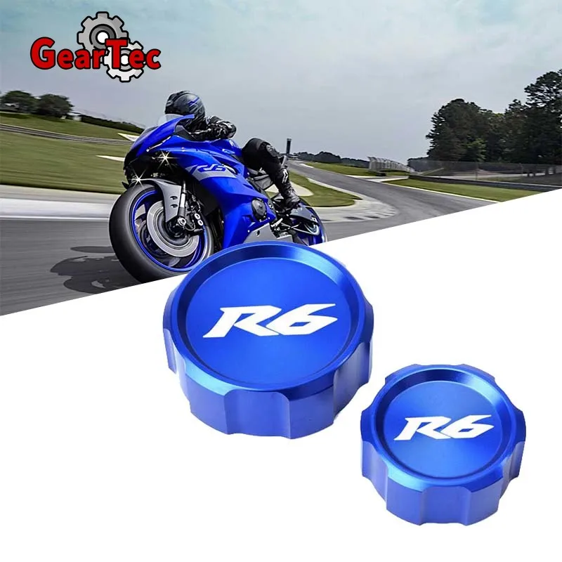 

Для Yamaha YZF R6 2009-2021 2017 2018 2019 YZFR6 YZF-R6 2020 аксессуары для мотоциклов крышка переднего и заднего тормозного резервуара жидкости