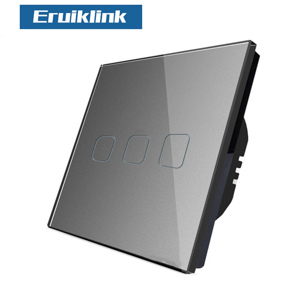 Стандарт ЕС/Великобритании настенный сенсорный выключатель 3 банды 1 способ AC110V