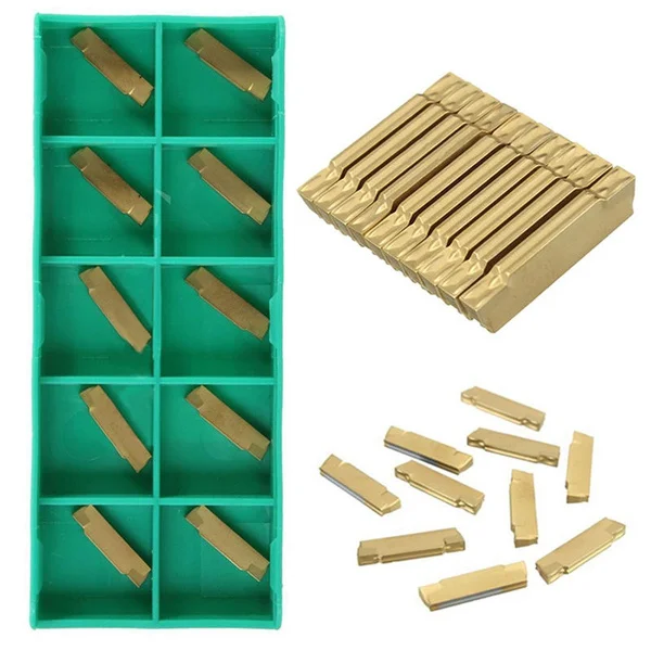 

New 10pcs MGMN200-G 2mm Carbide Insert For MGEHR/MGIVR Grooving Cut-Off Tool Golden KDC Metal Convenient And Practical Hand Tool