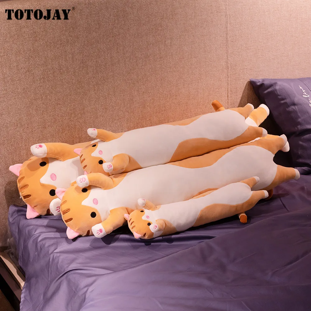 50-110cm Soft Long Cat Pillow Plush Toy Cute Cushion Stuffed Animal Doll Sleep Sofa Bedroom Decor Kawaii Lovely Gifts for Kids | Игрушки и