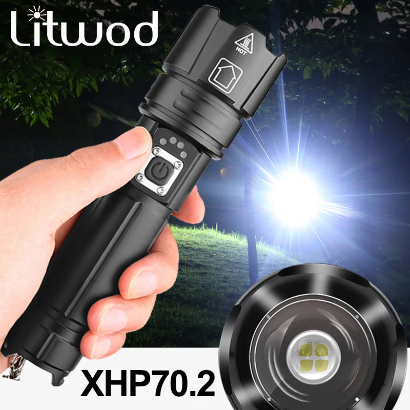 Светодиодный фонарик xhp70.2 портативная ультрамощная лампа с увеличением usb