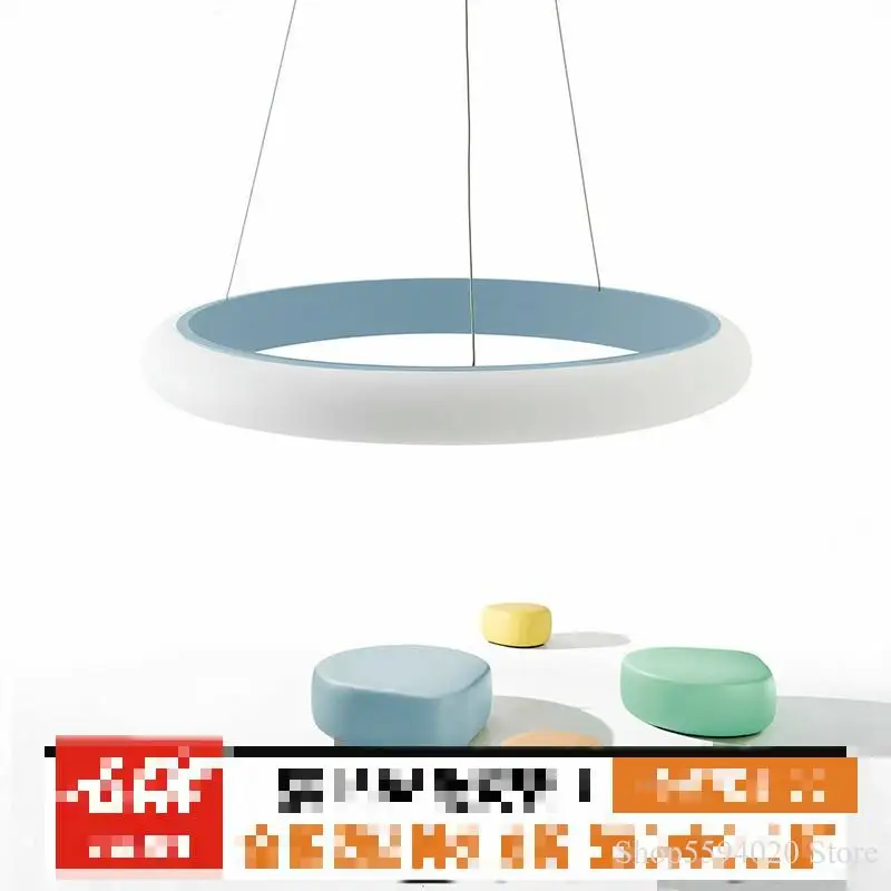 Простая кольцевая люстра Macaroon для гостиной ресторана подвесной светильник