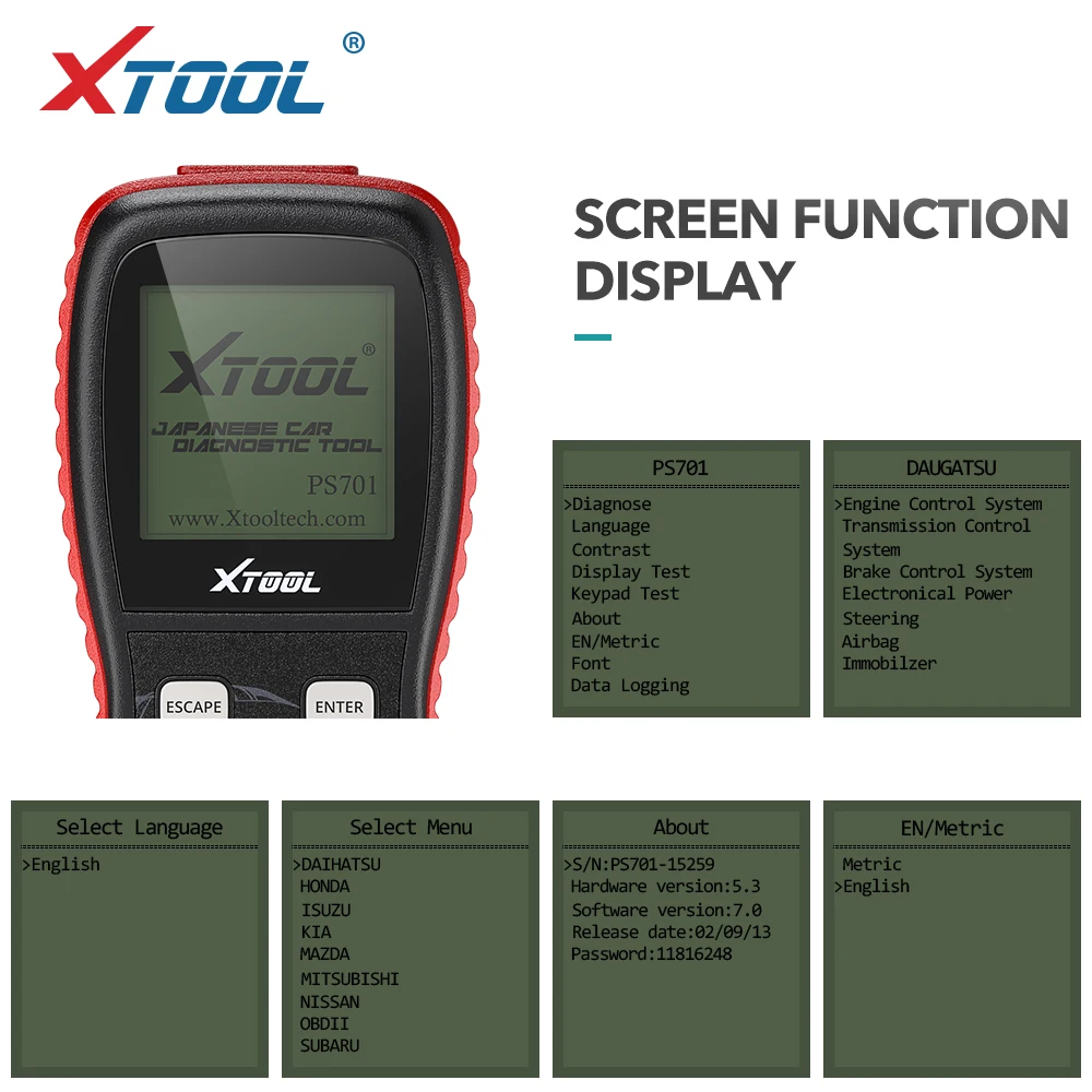 Диагностический инструмент XTOOL PS701 OBD2 для Toyota Honda Suzuki Kia Isuzu Mazda Nissan|diagnostic tool|professional