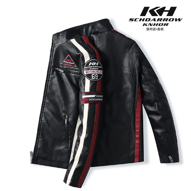 

Autumn and winter men's leather clothes New Retro Leather Jacket trend high quality men's PU coat European and American nostalgi