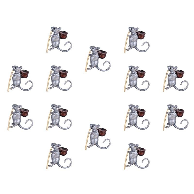 

14Pcs Animal Shape Pin Brooch Little Mouse Zodiac Jewelry Jewelry