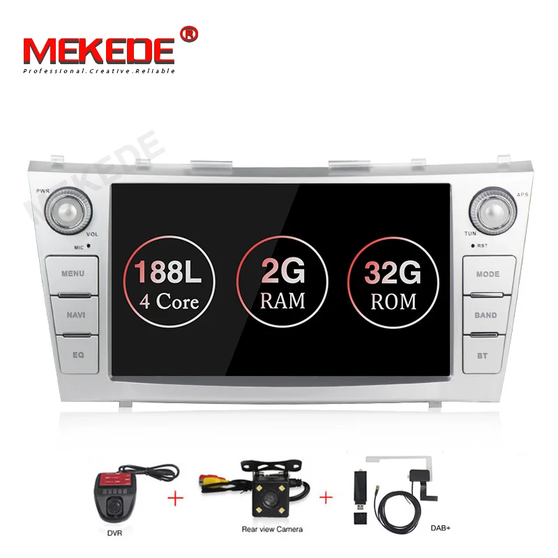 32G camera DVR DAB MEKEDE DSP 2Din автомобильный мультимедийный плеер для Toyota Camry 7 40 50 2006-2011 Автомобильный dvd gps плеер радио кассеты wifi RDS - Цвет: 32G camera DVR DAB
