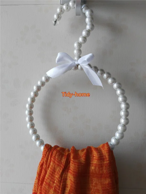 1 шт. Высший сорт белый розовый сладкий лук ABS жемчужный шарф Вешалка шелковые