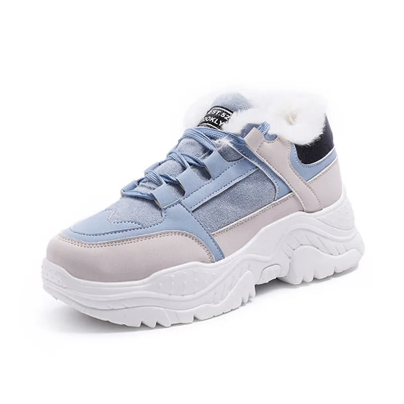 Женские ботинки зимние теплые плюшевые на платформе женские кроссовки зимняя