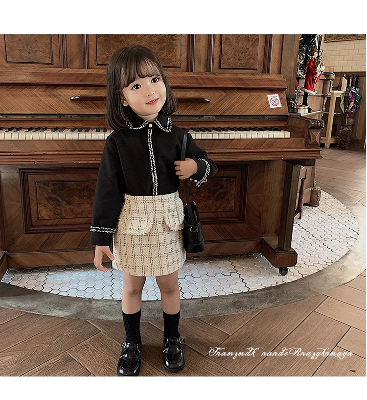 Вязаная юбка абрикосового цвета весна 2020 г. новые детские мягкие модные короткие