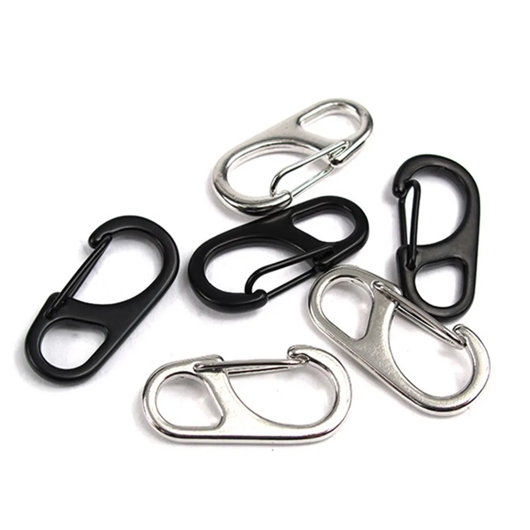 

5pcs Mini Carabiner D Type Hanging Buckle Quick Hook Carabiner Portable Tools Snap Spring Clips Hooks Climbing Accessories