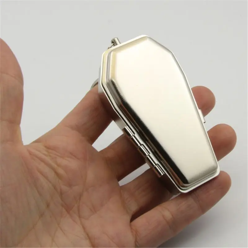 

Tinplate Coffin Shape Pocket Ashtray Portable Tray with Lids Smoking Box