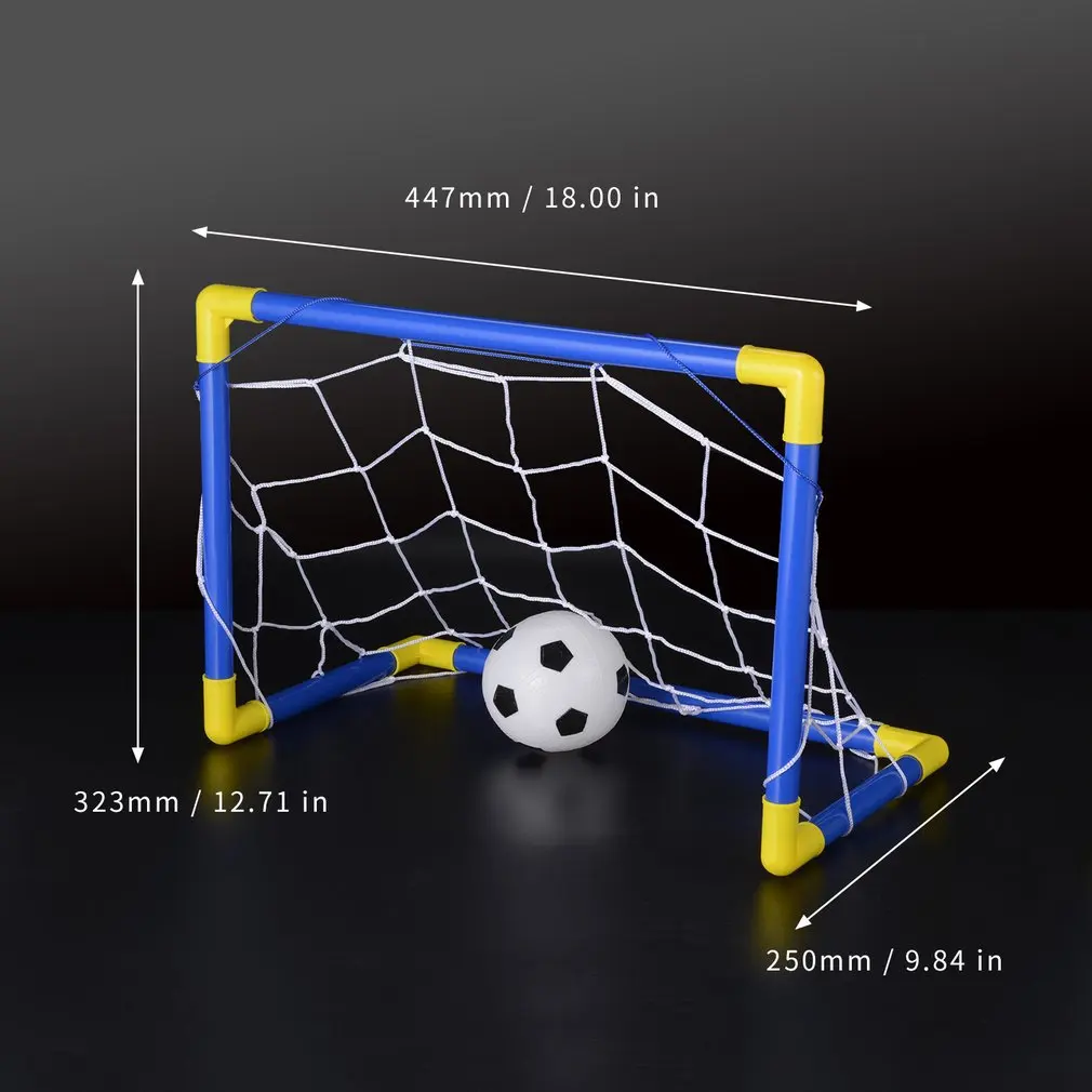 

OCDAY Folding Mini Football Soccer Goal Post Net Set with Pump Kids Sport Indoor Outdoor Games Toys Child Birthday Gift Plastic
