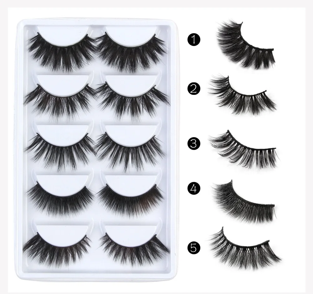 Clothebeauty 5 стилей 5 пар ручной работы 3D Роскошные настоящие норковые натуральные накладные ресницы, длинные/толстые накладные ресницы, многоразовые(M5