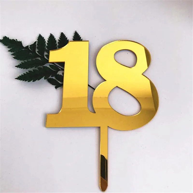 Топпер для торта С Днем Рождения свечи в виде цифр из розового золота украшение