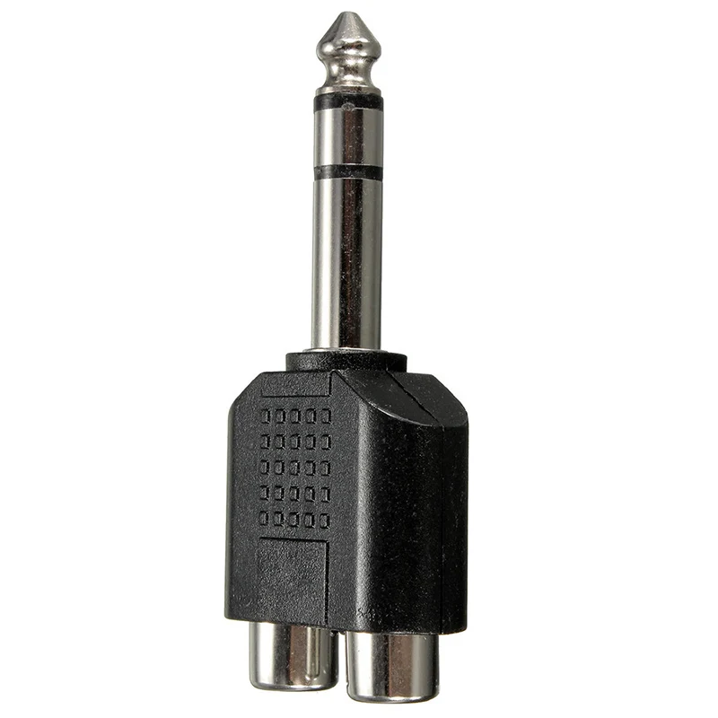 

6.35mm 1/4 inch Male Stereo To 2 Dual RCA Female Y Splitter Audio Adapter Converter