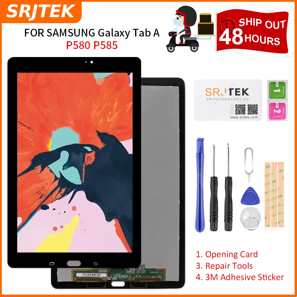 

SRJTEK LCD For Samsung Galaxy Tab A 10.1 2016 P585 P580 SM-P585 SM-P580 Dispaly Matrix Screen Touch Digitizer Sensor Assembly