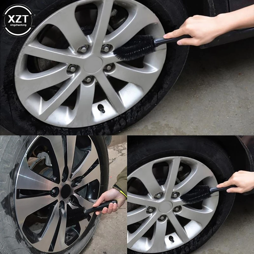 

Auto Rim Scrubber Wheel Brush Cleaner Dust Remover Motorcycle Truck Washing Vehicle Wash Tire Cleaning Tools PP Soft Brush 26CM