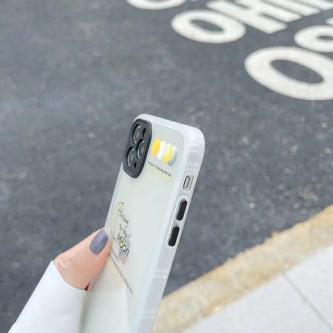 

Simple Geometric Lines Moon Phone Case for Iphone 12 Pro Max Coque Lens Protect Case for Iphone 11 11promax XR X 7P 8P 7 8 Cover