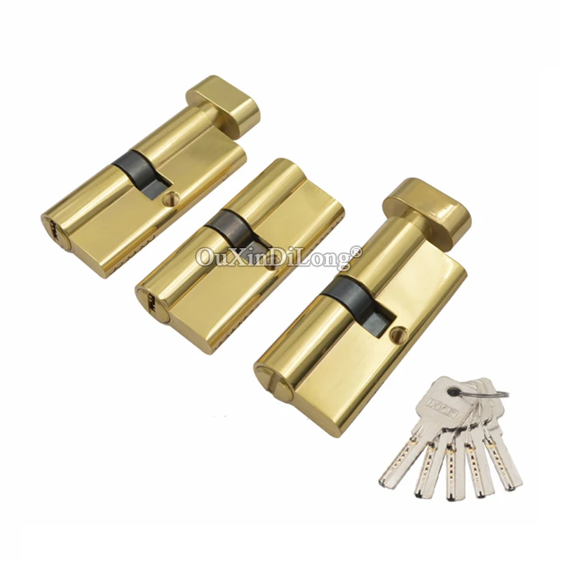 

Brand New 2PCS Gold European Mortise Door Lock Cylinder Core Lock Gall Repair Parts 70mm/80mm