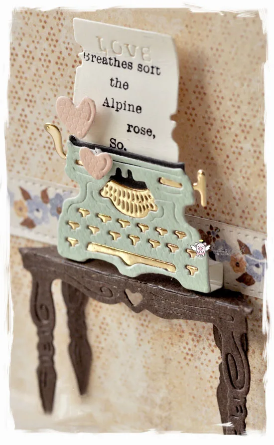 Mmao ремесла металлические стальные Вырубные штампы любовь пишущая машинка