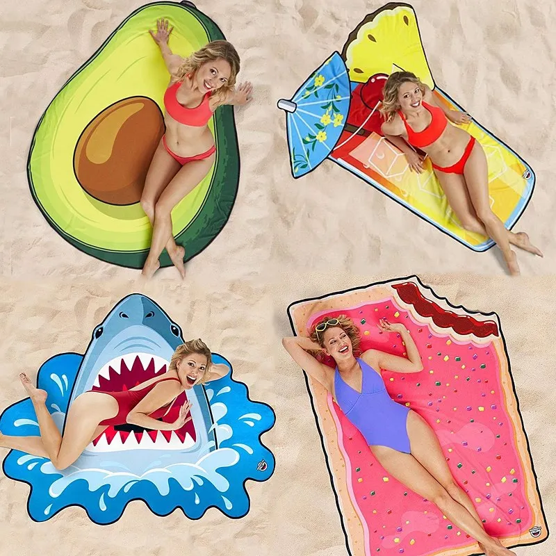 

Microfine New Beach Blanket Tassel Round Beach Towel Yoga Mat Sunscreen Shawl Factory Direct Thickened Beach Towels