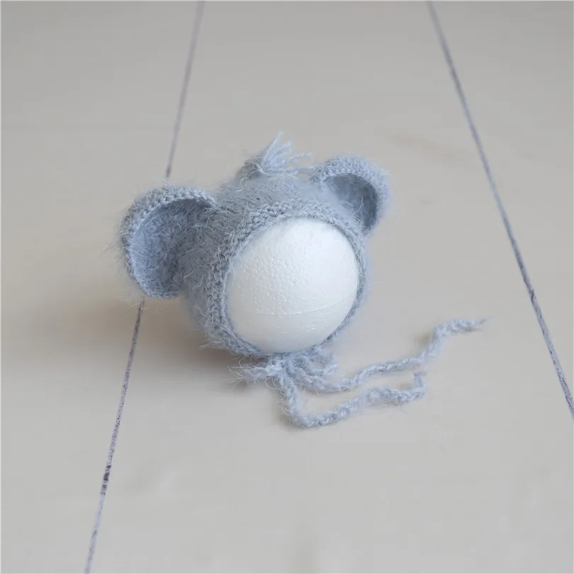 Винтаж коричневый новорожденных вязаный берет шляпу для Подставки фотографий