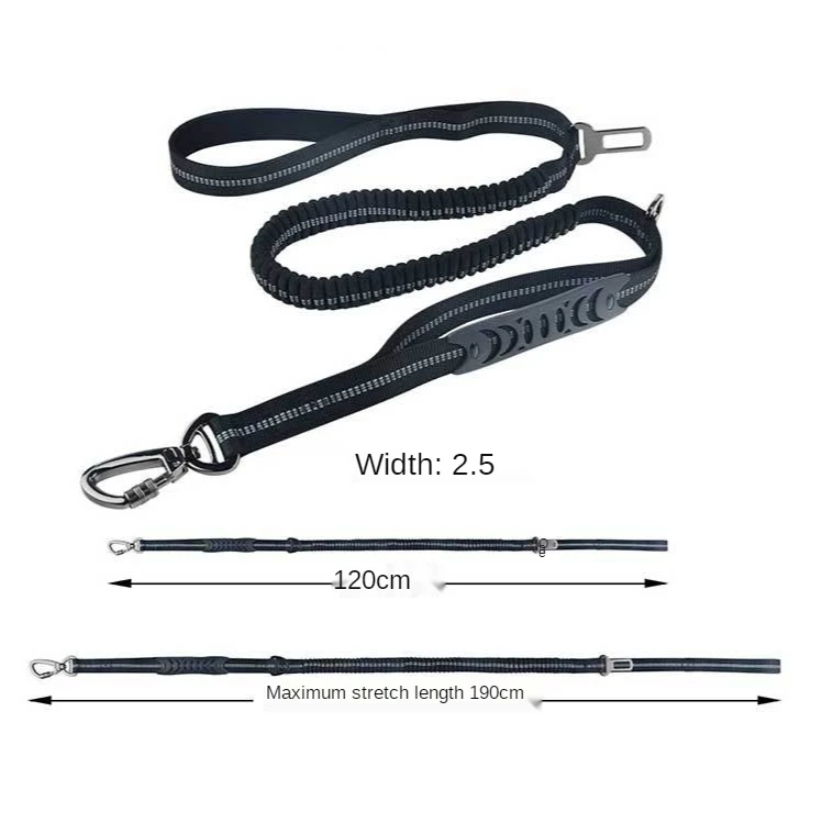 Ремень безопасности для собак черный отражающий взрывозащищенный автомобильный