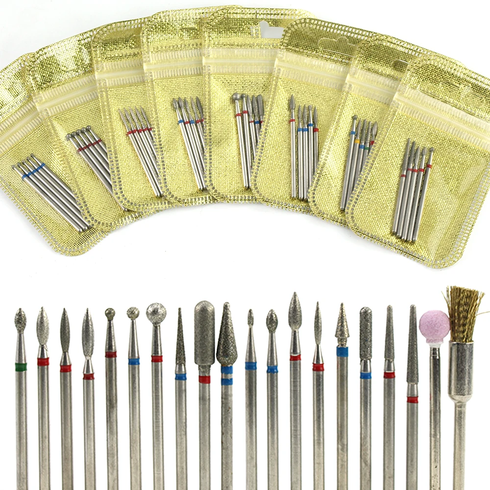 Фреза алмазная электрическая для маникюра и педикюра Набор насадок ногтей 5 шт.