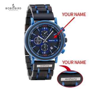 Часы наручные мужские деревянные с хронографом, брендовые роскошные, подарок для Него в деревянной коробке