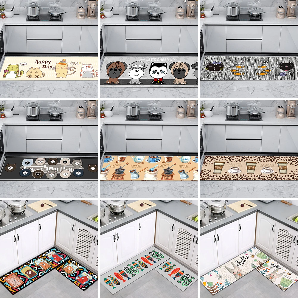 Противоскользящий кухонный коврик напольное покрытие с геометрическим рисунком