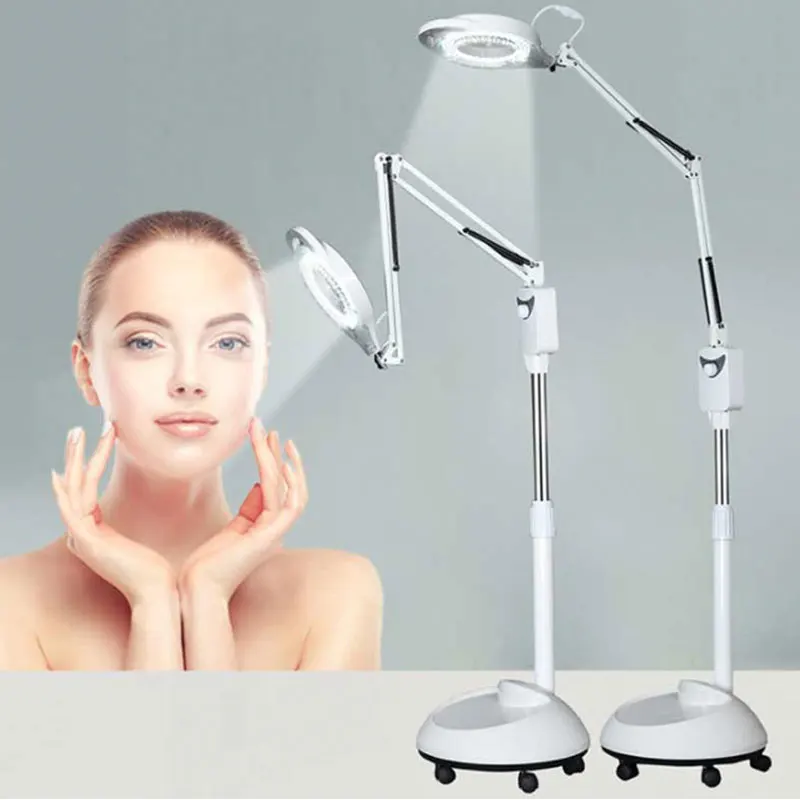 Вращающийся светодиодный освещенный увеличитель 220 В большой стоячий 5x со