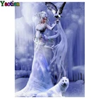 Алмазная живопись 5D, полностью круглаяквадратная, зимняя фэнтезийная живопись, Снежная королева, Снежная принцесса, алмазная вышивка