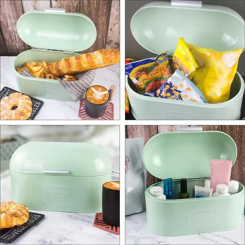 

European Dustproof Bread Box Household Extra Large Metal Bread Storage Box
