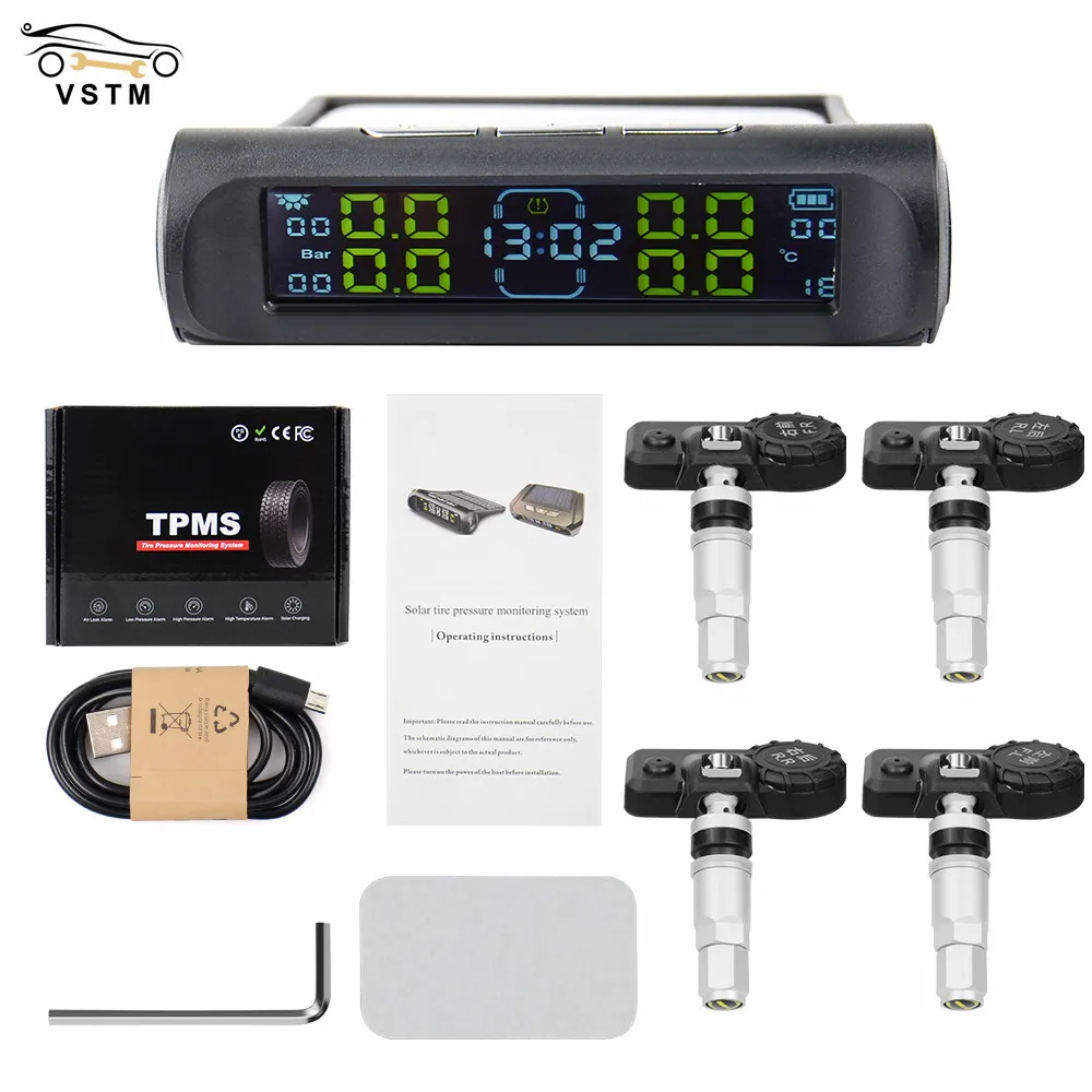 Система контроля давления в шинах TPMS беспроводная система с ЖК-дисплеем на