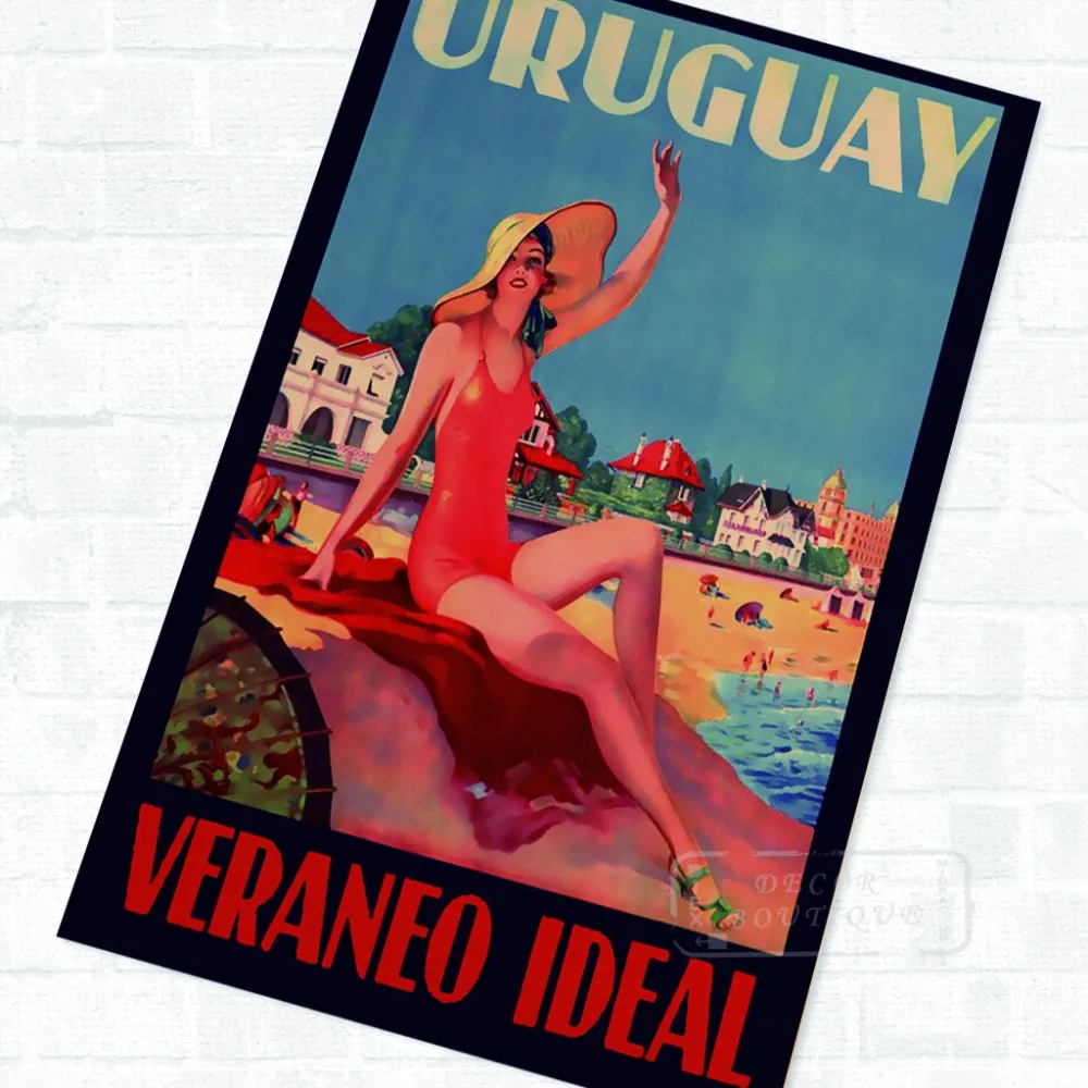 Уругвай веранео идеальный морской пейзаж постер винтажная Ретро Картина на