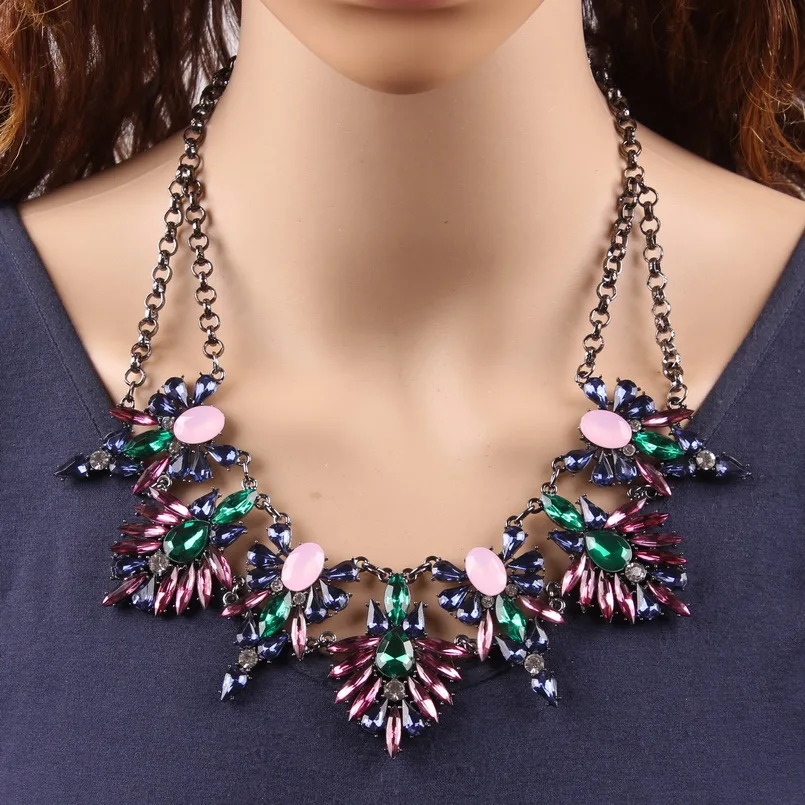 Новые модные дизайнерские осенние вечерние кулон ювелирные изделия из цветных