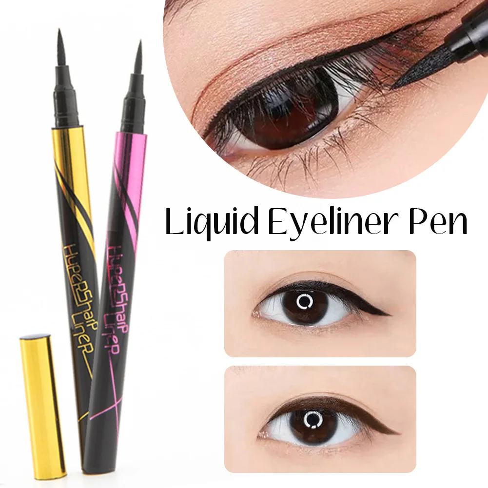 

2 Colors Liquid Eyeliner Pen Fast Drying Waterproof Long Lasting Eye Liner Pencil Black/Brown Eyeliner Pen Eye Makeup for Women