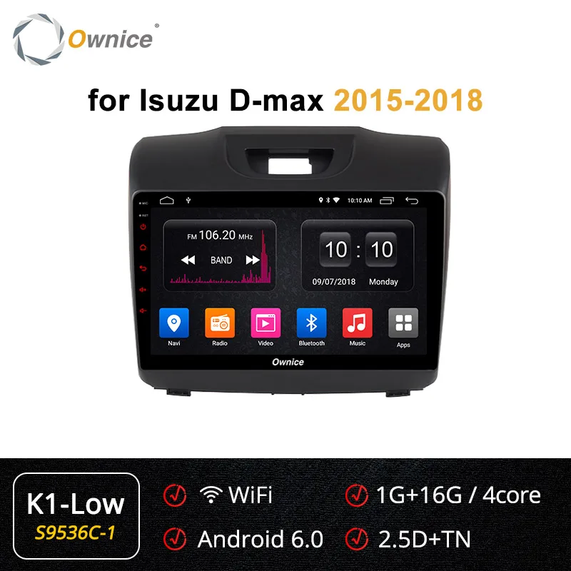 s9536-1 K1 LOW Ownice K3 K5 K6 Android 9,0 360 панорама DSP оптический автомобильный dvd-плеер gps для Chevrolet Trailblazer Colorado S10 Isuzu D-max MU-X - Цвет: s9536-1 K1 LOW