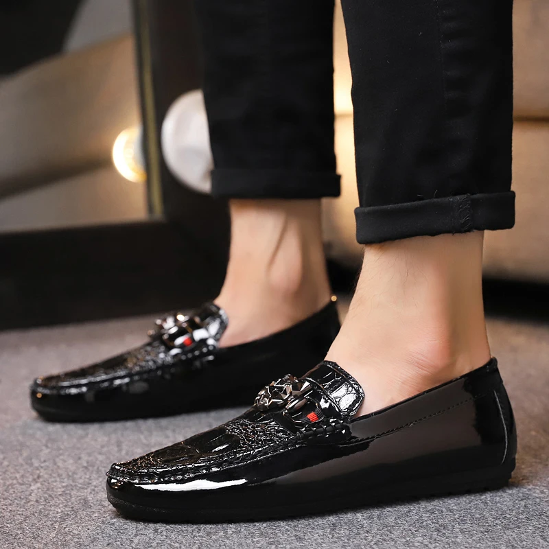 Кожаные мужские повседневные туфли роскошные Брендовые лоферы