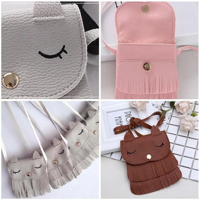 Милая маленькая сумка-мессенджер на плечо с кисточкой для девочек маленькие