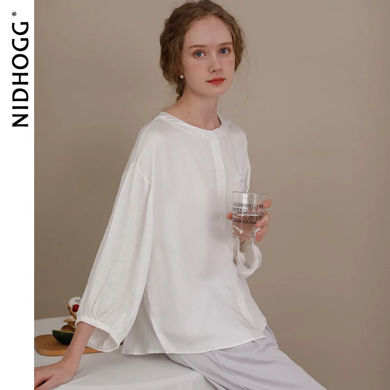 Пижама с феей Женская универсальная атласная винтажная рубашка мешковатые штаны