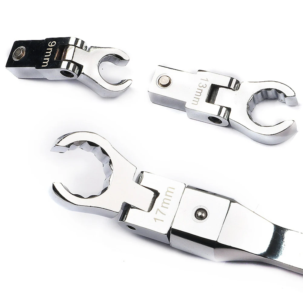 

180 Degree Rotation Home Manual Detachable Repair Tool With 8 Head Portable Replaceable High Torque Ratchet Wrench Labor Saving