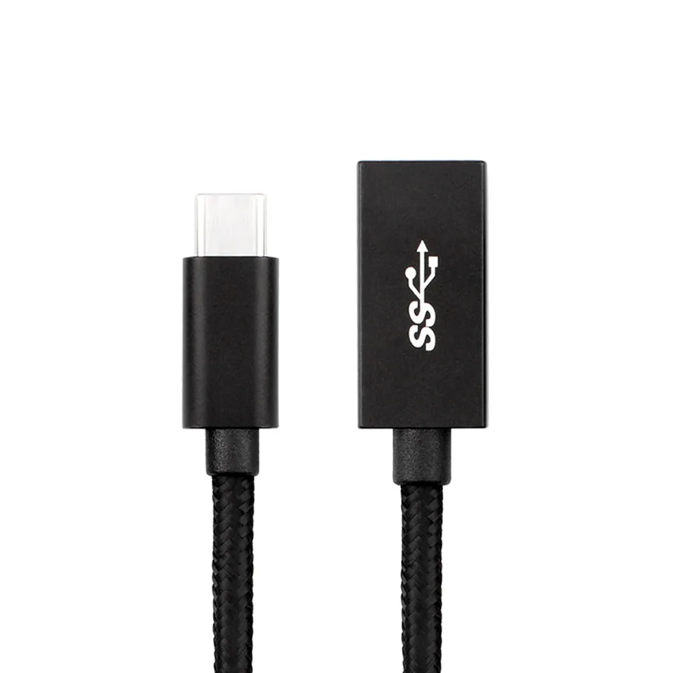 Type-C OTG Кабель-адаптер USB 3,1 type C штекер USB 3,0 A Женский OTG кабель для передачи данных адаптер 12 см для samsung Galaxy S9/S8 MacBook Pro